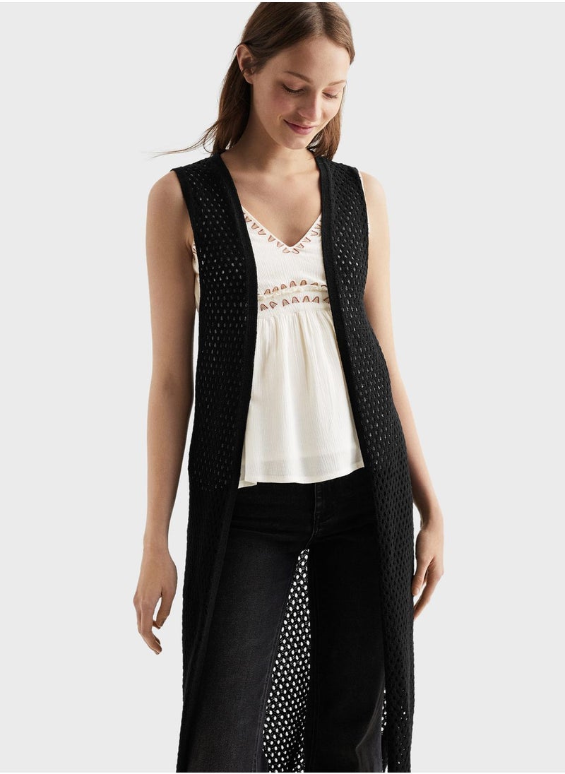 MANGO - Youth Essential Openwork Gilet - Image 1