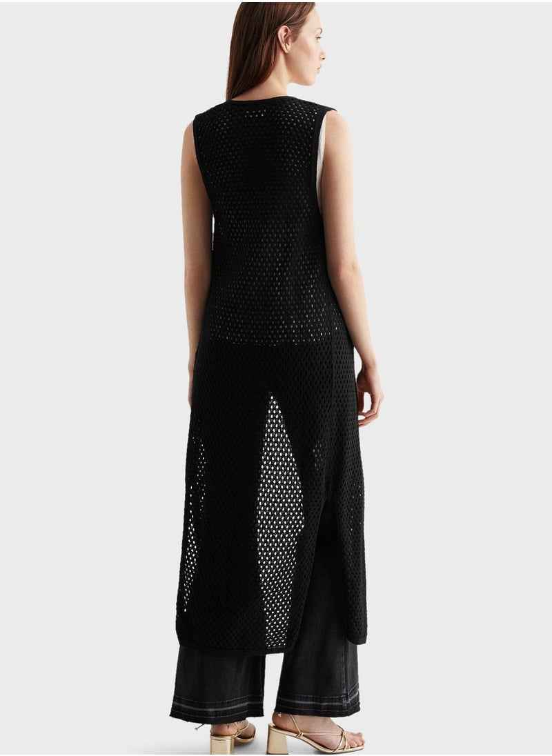 MANGO - Youth Essential Openwork Gilet - Image 1