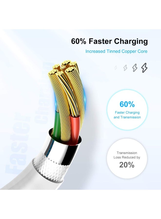 مجموعة من كابلين للشحن السريع USB-C إلى Lightning بطول 1 متر، سلك شاحن PD 20 وات متوافق مع سلسلة iPhone 16/15/14/13/12 وiPad وAirPods - مضفر متين - Image 4