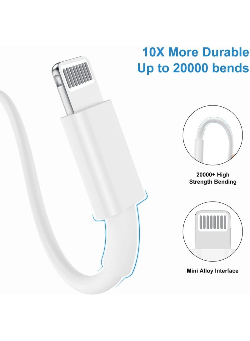 مجموعة من كابلين للشحن السريع USB-C إلى Lightning بطول 1 متر، سلك شاحن PD 20 وات متوافق مع سلسلة iPhone 16/15/14/13/12 وiPad وAirPods - مضفر متين - Image 3