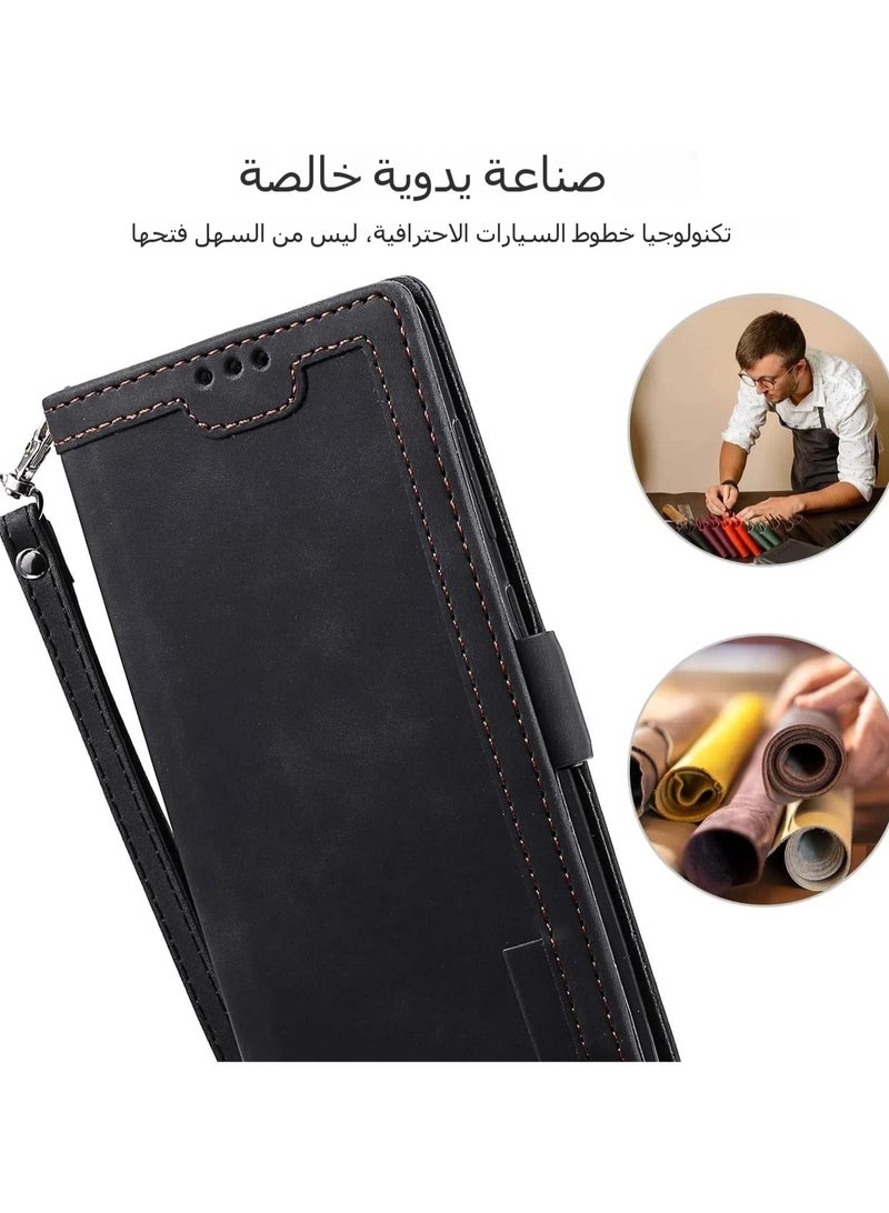 Phone Case for Samsung Galaxy S21 5G 6.2 inch Wallet Cell Cover with Tempered Glass Screen Protector Lanyard Flip Credit Card Holder Slot Stand S 21 21S G5 Women Men Rugged Wrist Strap  - Image 2