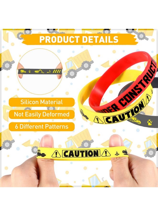 Kasyat 24 Pieces Construction Party Favors Under Construction Rubber Wristbands Bracelets Tractor Dump Digger Vehicle Goodie Bags Stuffers For Construction Truck Theme Party Gift Decoration - Image 4