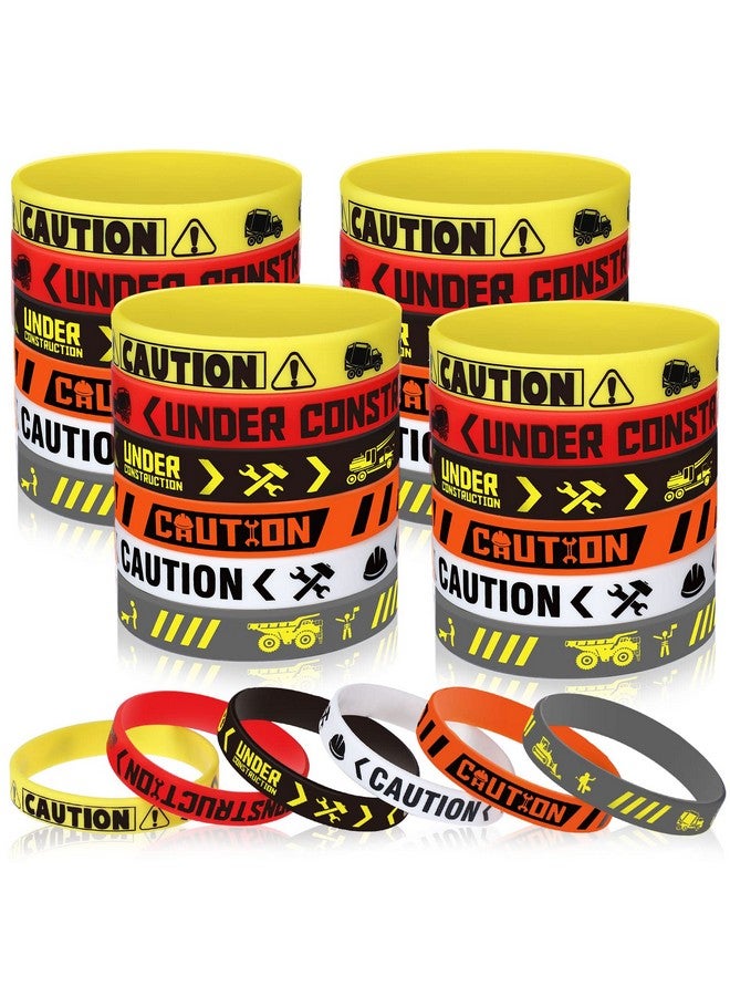 Kasyat 24 Pieces Construction Party Favors Under Construction Rubber Wristbands Bracelets Tractor Dump Digger Vehicle Goodie Bags Stuffers For Construction Truck Theme Party Gift Decoration - Image 2