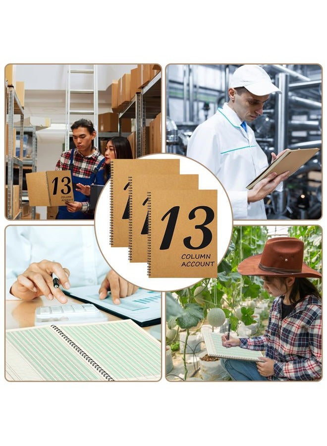 DLUGOPIS دفتر حسابات 13 عمود 2 قطعة 8.5 * 11 بوصة دفتر حسابات دفتر ملاحظات لوح عمودي لوح عمودي 13 عمود وسادة تحليل متميزة غلاف ورق كرافت 100 صفحة للاستخدام الشخصي الأعمال الصغيرة (50 ورقة) (2) - Image 5