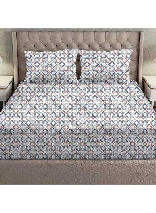 DANUBE HOME Danube Home Albany Super King Bed Fitted Sheet Set 200x200+30 cm/50x75+15 cm Maze Multicolor | 80 Cotton; 20 Lyocell Bedding Set For Bedroom