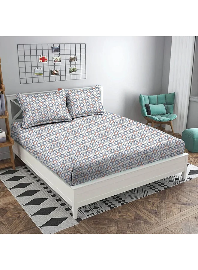 DANUBE HOME Danube Home Albany Super King Bed Fitted Sheet Set 200x200+30 cm/50x75+15 cm Maze Multicolor | 80 Cotton; 20 Lyocell Bedding Set For Bedroom