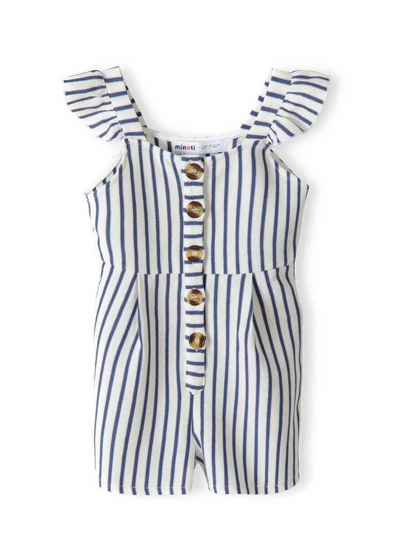 MINOTI Kids Girls’ Ruffle Strap Playsuit With Front Buttons  - Image 2