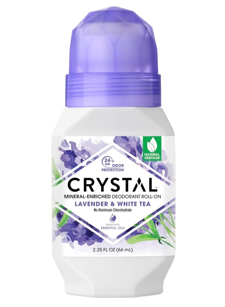 CRYSTAL, Mineral-Enriched Deodorant Roll-On, Lavender & White Tea, (66 ml)