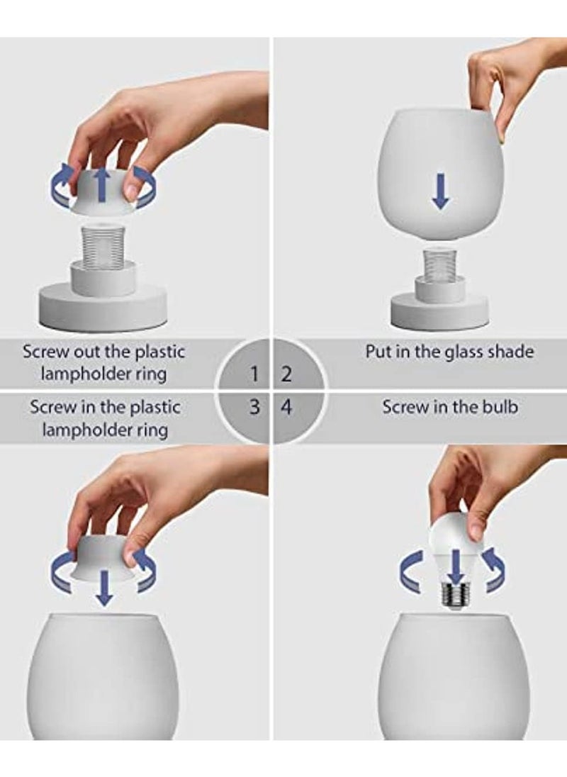 General - Touch Bedside Table Lamp - Modern Small Lamp for Bedroom Living Room Nightstand, Desk lamp with White Opal Glass Lamp Shade, Warm LED Bulb, 3 Way Dimmable, Simple Design - Image 1