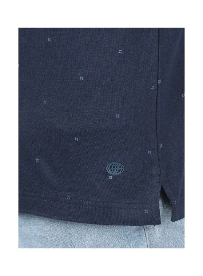 Jockey Navy IM16 Men Tencel Micro Modal and Cotton Blend Printed Half Sleeve Polo T Shirt for Men | Best Price UAE