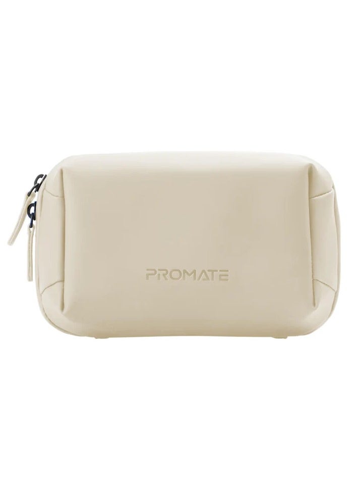 PROMATE - Compact Tech Essential Organizer Pouch Bag with Multiple Compartments white - Image 1