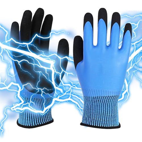 Serplex®1 Pair Electrical Insulated Gloves Full Palm Rubberization Design 1000V Resistance Non-slip Safe Electrical Gloves Multi Purpose Electrician Work Gloves for Men Women - Image 1