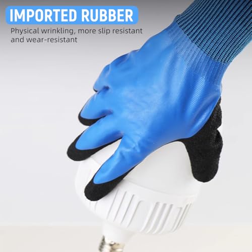 Serplex®1 Pair Electrical Insulated Gloves Full Palm Rubberization Design 1000V Resistance Non-slip Safe Electrical Gloves Multi Purpose Electrician Work Gloves for Men Women - Image 5