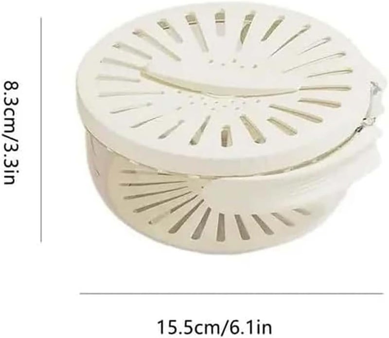MosQuick®2 In 1 storage containers for kitchen Dual Layer Drain Basket with Collapsible Handle and Lid kitchen storage box Kitchen Organizer For Rinsing Straining storage of fruits Vegetable(White) - Image 4
