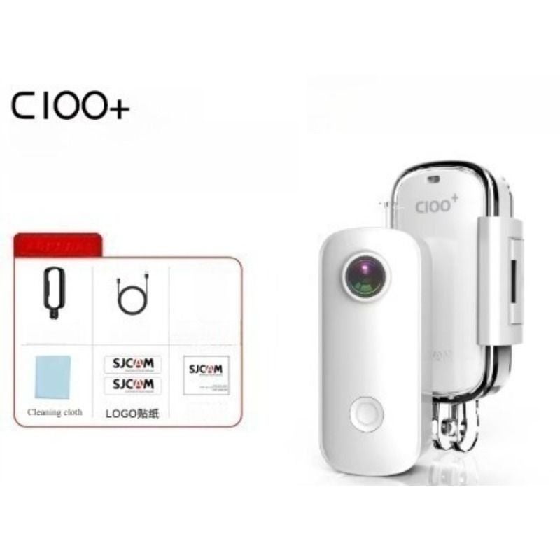 Sjcam C100+ Standard 4K Action Camera, Waterproof 30m, 2.4g WiFi, Sports Vlog Motorcycle Dash Camera, White - Image 2
