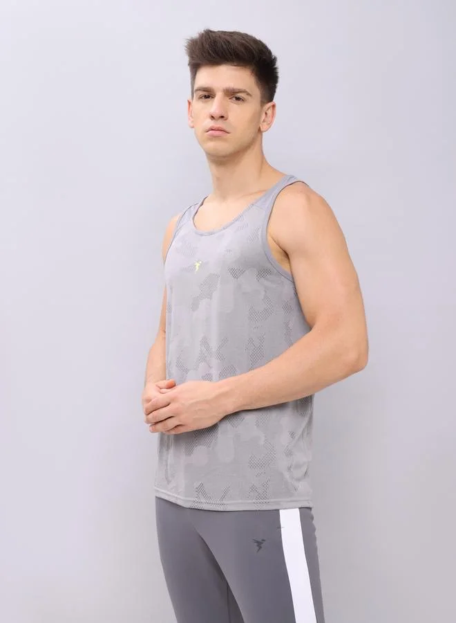Technosport Technosport Textured Jacquard Round Neck Vest