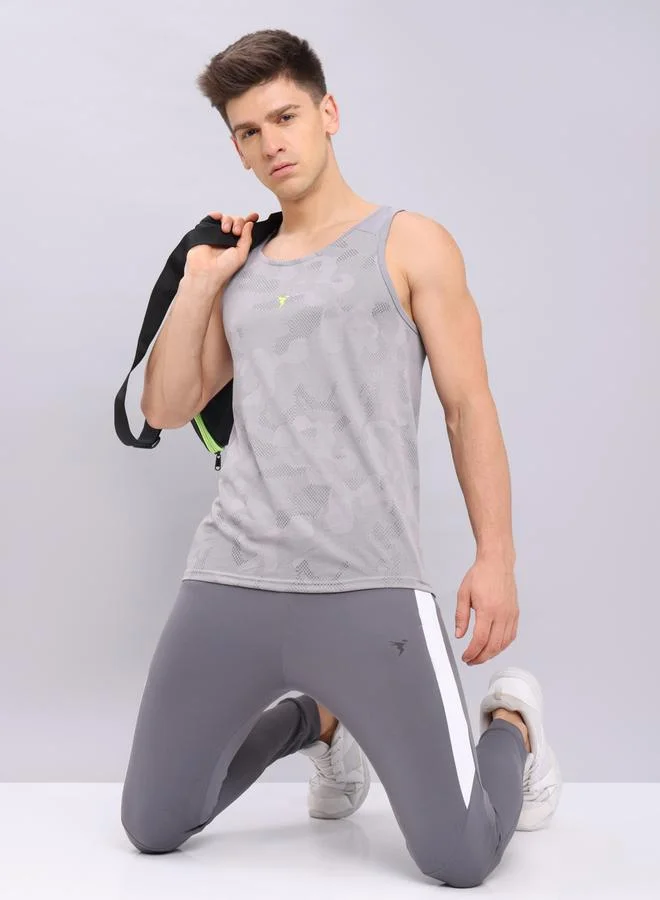 Technosport Technosport Textured Jacquard Round Neck Vest