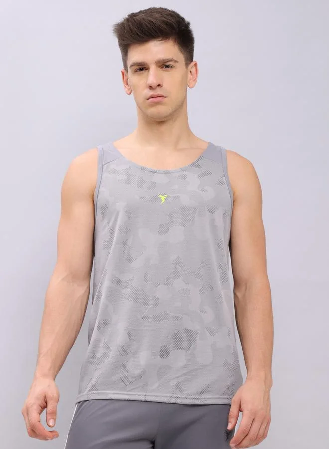 Technosport Technosport Textured Jacquard Round Neck Vest