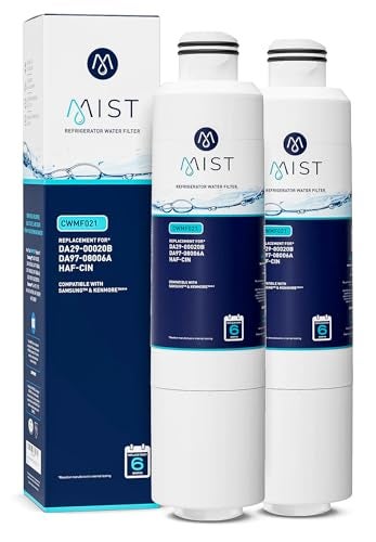 Mist HAF-CIN/EXP Refrigerator Water Filter Replacement for Samsung DA29-00020B, DA29-00020A, Kenmore 46-9101 – NSF 42 & 372 Certified – 2 Pack - Image 1