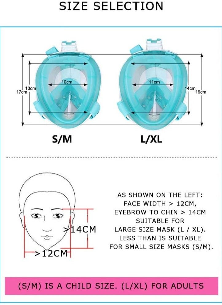 Cutie Cute Snorkel Mask Panoramic View Scuba Diving Mask with Panoramic Full Face Design Longer Ventilation Pipe Watertight Anti Fog Anti Leak Technology For Diving Swimming  - Image 4