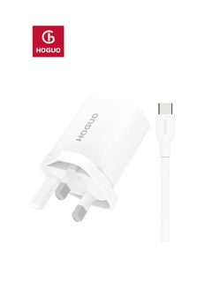 HOGUO Power Adapter Dual USB Ports Output with Type-C Cable White  - Image 5