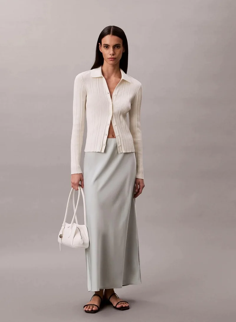 Satin A-Line Maxi Skirt