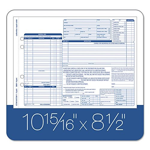 TOPS 3869 Auto Repair Four-Part Order Form, 8 1/2 x 11, Four-Part Carbonless (Pack of 50 Forms) - Image 2
