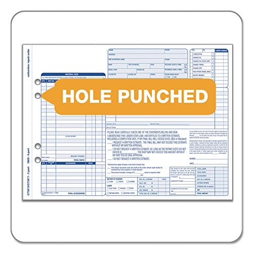 TOPS 3869 Auto Repair Four-Part Order Form, 8 1/2 x 11, Four-Part Carbonless (Pack of 50 Forms) - Image 4