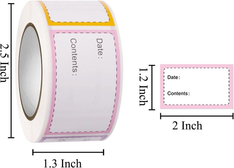Citihomy 500PCS Dissolvable Food Labels Stickers, Freezer Labels Removable Food Storage Freezer Tape to Write on, 1x2Inch Adhesive Food Date Canning Labels for Jars Daycare Bottle Labels Food Containers - Image 2