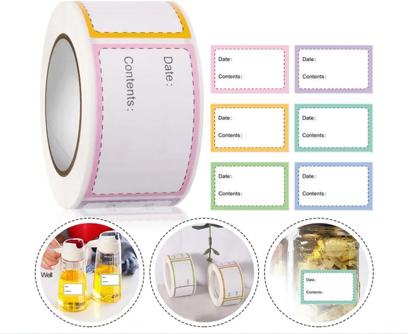 Citihomy 500PCS Dissolvable Food Labels Stickers, Freezer Labels Removable Food Storage Freezer Tape to Write on, 1x2Inch Adhesive Food Date Canning Labels for Jars Daycare Bottle Labels Food Containers - Image 4