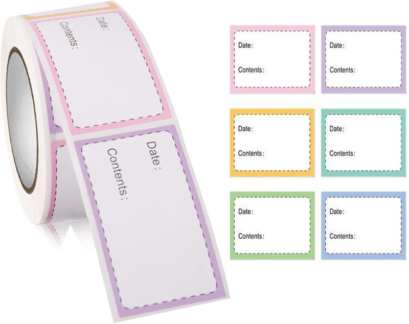 Citihomy 500PCS Dissolvable Food Labels Stickers, Freezer Labels Removable Food Storage Freezer Tape to Write on, 1x2Inch Adhesive Food Date Canning Labels for Jars Daycare Bottle Labels Food Containers - Image 1