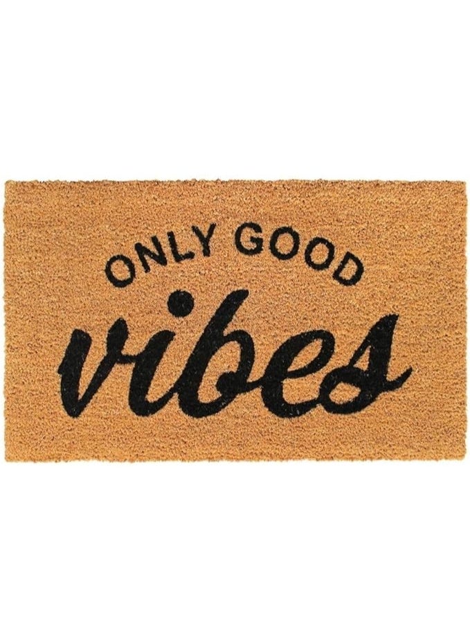 greetfleets Only Good Vibes-Welcome Mats for Front Door 40cm*60 cm，Durable Non Slip Backing Floor Mat， Ultra Absorb Mud Easy Clean Entry Door mat for Indoor High Traffic Areas Outdoor Entryway Rug - Image 1