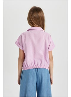 DeFacto Girl Cropped Fit Woven Short Sleeve Shirt  - Image 4