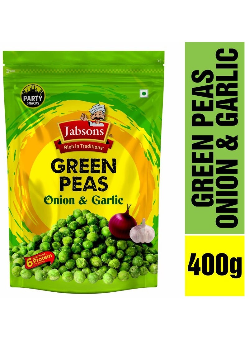 Jabsons Namkeen - Green Peas - Onion Garlic Front 400 Gms - Image 1