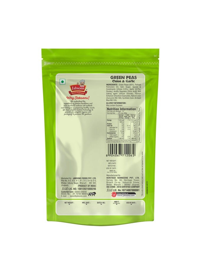 Jabsons Namkeen - Green Peas - Onion Garlic Front 400 Gms - Image 2