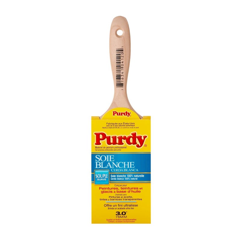 Purdy 144380430 White Bristle Series Sprig Flat Trim Paint Brush, 3 inch - Image 2