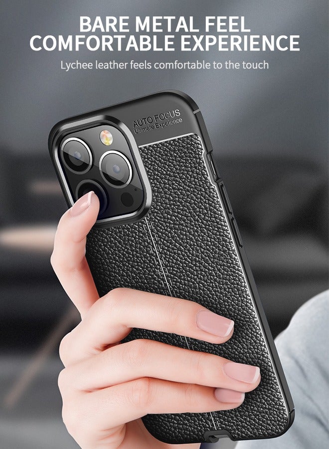 GROIC IPhone 14 Pro Max Case 6.7 Inch, Stylish Slim & Thin Soft Litchi Pattern PU Leather Comfortable Secure Grip Anti-Fingerprint Non-Slip Protective Shock-Absorbing Phone Case - Image 2