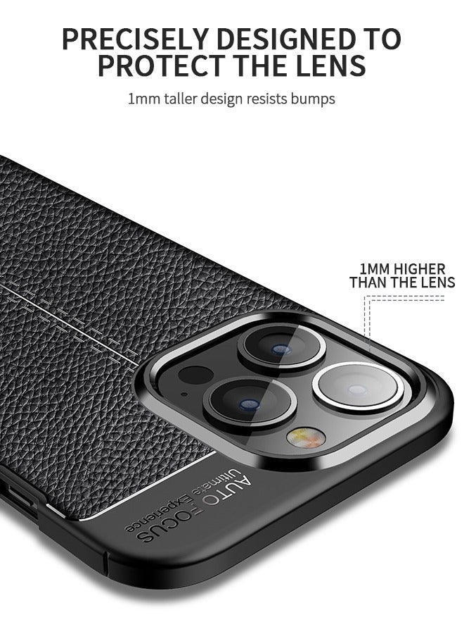 GROIC IPhone 14 Pro Max Case 6.7 Inch, Stylish Slim & Thin Soft Litchi Pattern PU Leather Comfortable Secure Grip Anti-Fingerprint Non-Slip Protective Shock-Absorbing Phone Case - Image 4