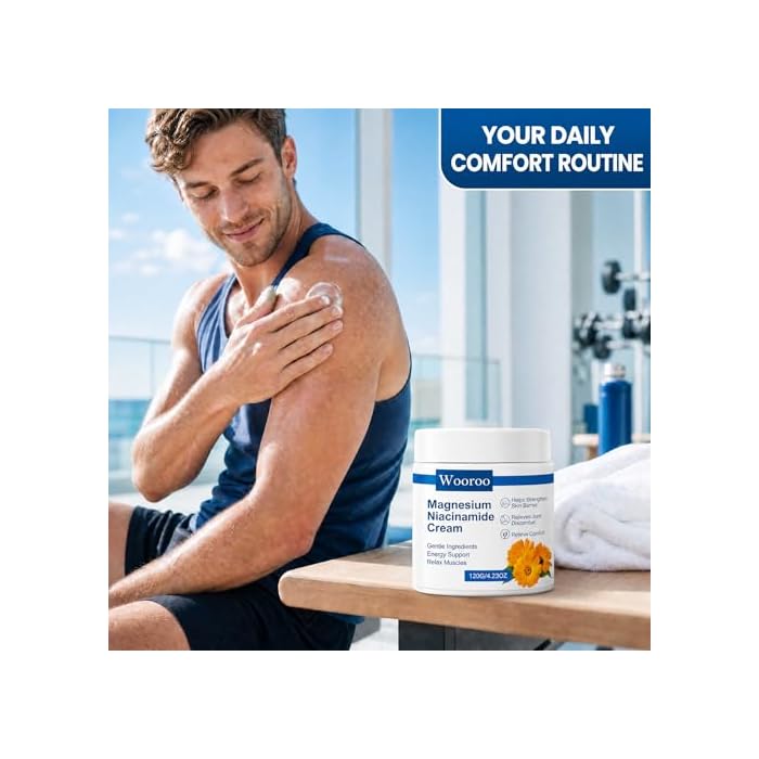 Magnesium Niacinamide Relief Cream with Arnica and Boswellia, Topical Magnesium Chloride, Lightweight, Non-Greasy Formula, for Joints, Legs and Feet,120g - Image 3