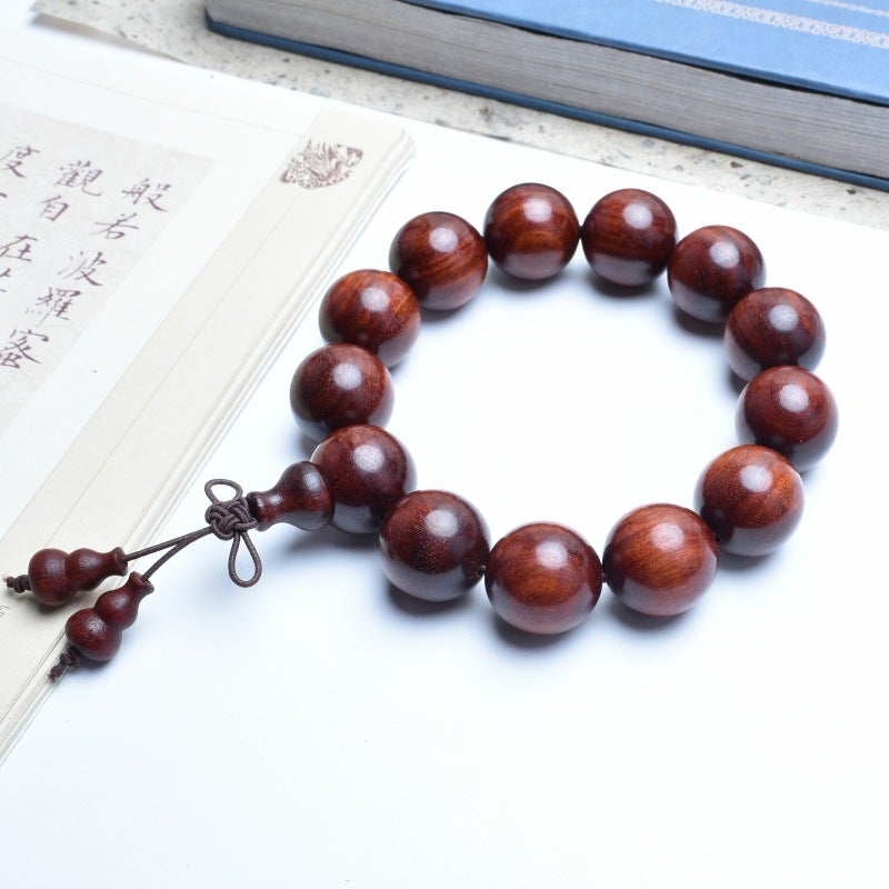 Venus Old Material Zambia Lobular Red Sandalwood Handheld Chain High Oil Mimi Buddha Bead String New Chinese Style Ornament For Men And Women - Image 1