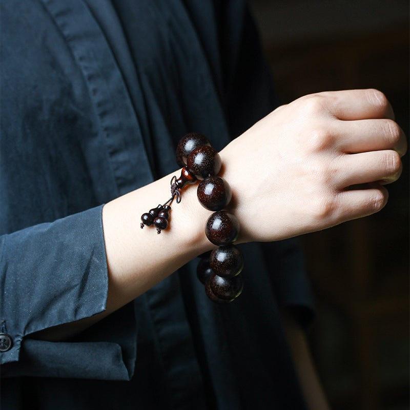 Venus Old Material Zambia Lobular Red Sandalwood Handheld Chain High Oil Mimi Buddha Bead String New Chinese Style Ornament For Men And Women - Image 4