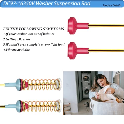 Casmer DC97-16350V Suspension Rods for samsung(27.6in), Replace for samsung washer WA54R7200AW/US WA54R7600AC/US WA54R7200AV/US WA54R7600AV/US WA54R7600AW/US Suspension Rods - Image 3