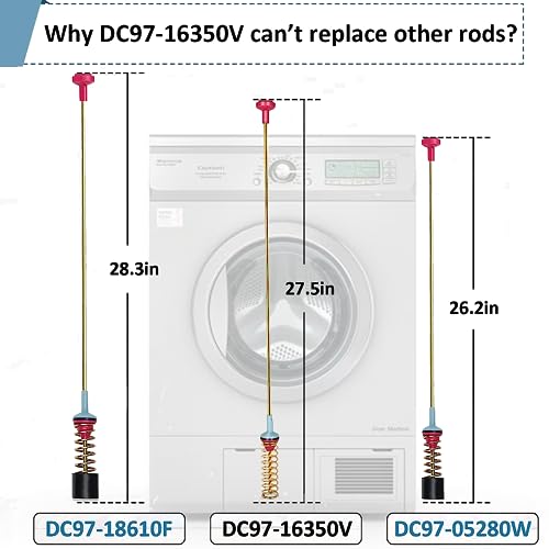 Casmer DC97-16350V Suspension Rods for samsung(27.6in), Replace for samsung washer WA54R7200AW/US WA54R7600AC/US WA54R7200AV/US WA54R7600AV/US WA54R7600AW/US Suspension Rods - Image 2