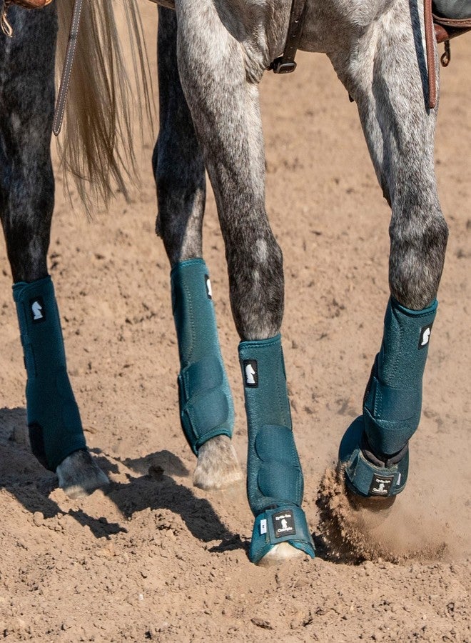 Classic Equine Dyno Turn Bell Boots, Dragonfly Green, Large - Image 5