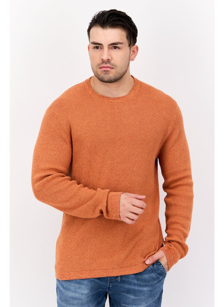 Selected Homme Men Crew Neck Knitted Sweater, Rusty Combo  - Image 1