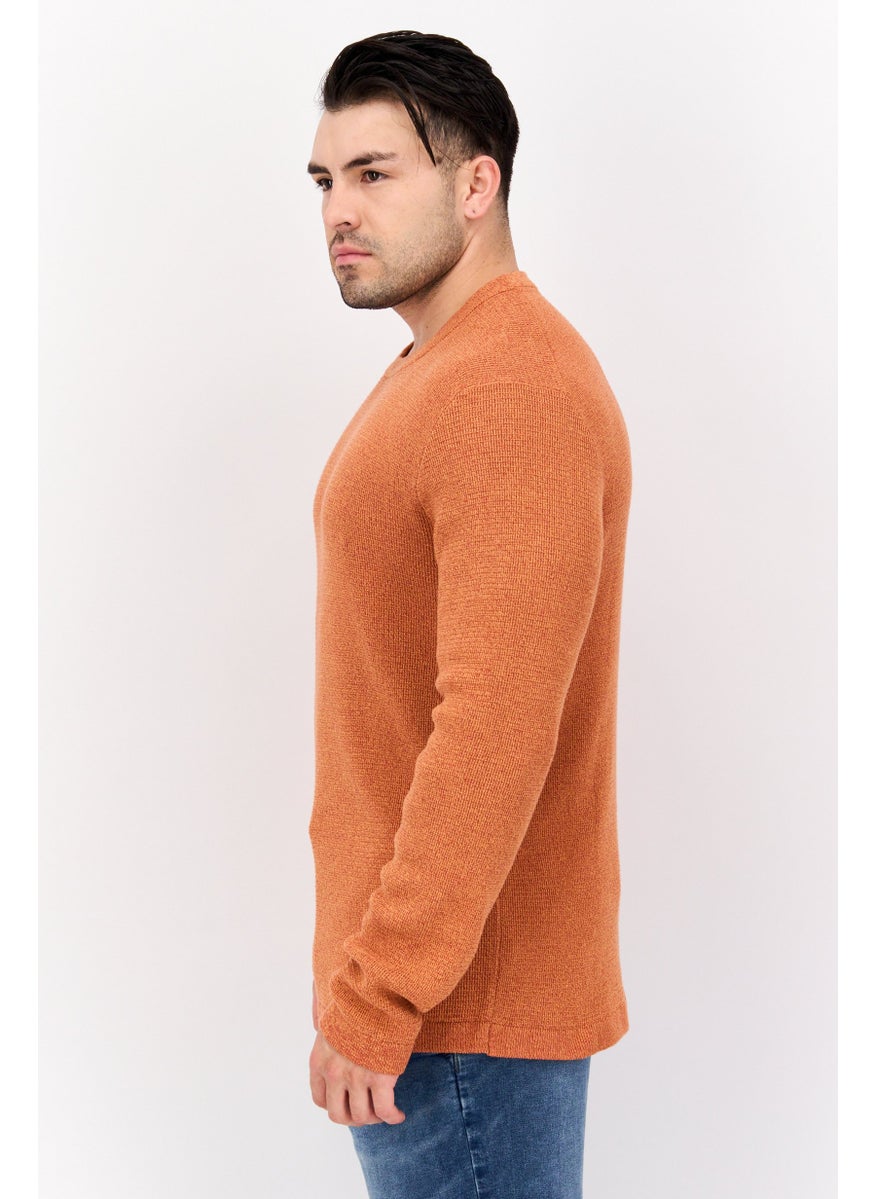 Selected Homme Men Crew Neck Knitted Sweater, Rusty Combo  - Image 2