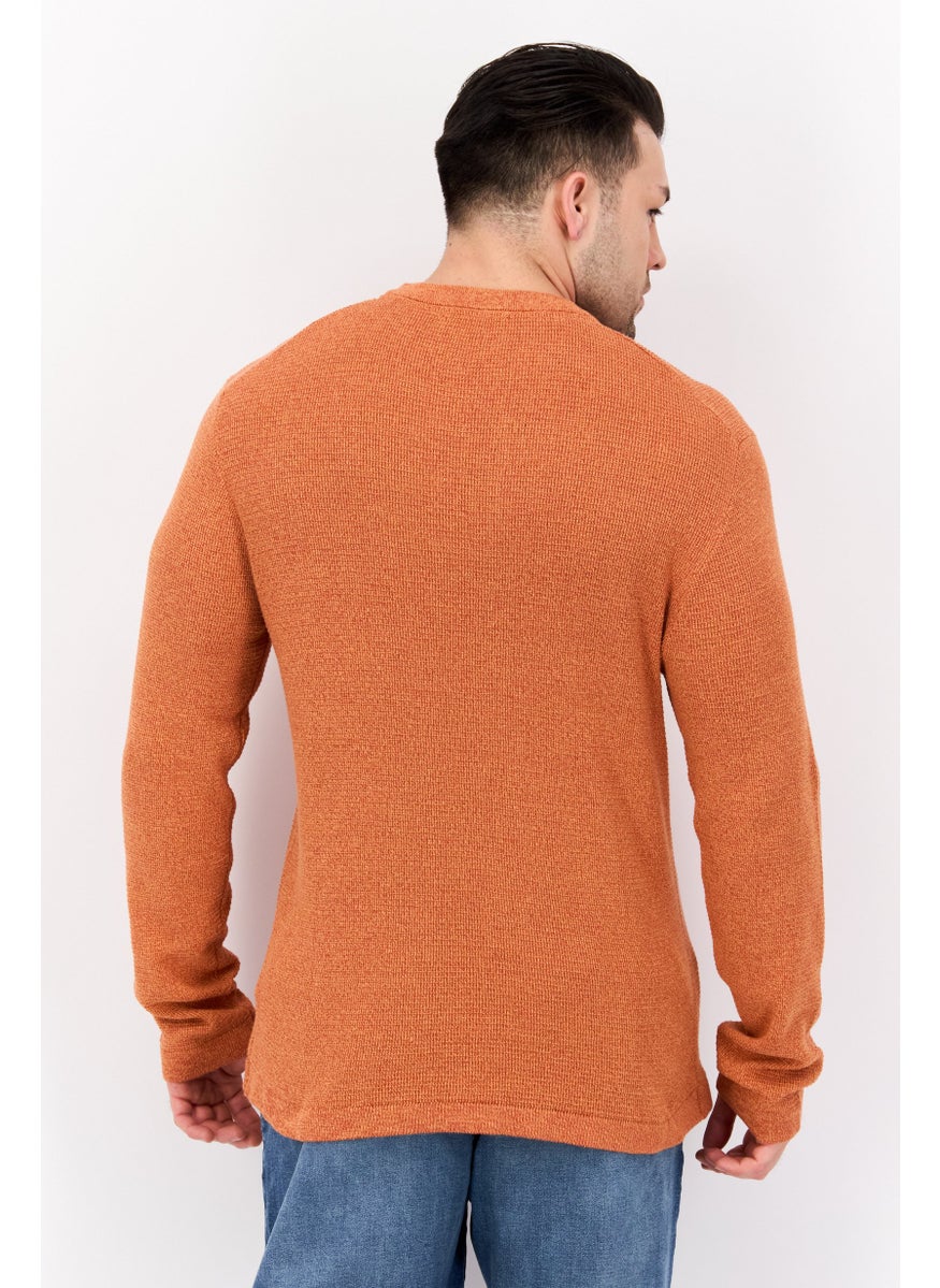 Selected Homme Men Crew Neck Knitted Sweater, Rusty Combo  - Image 3