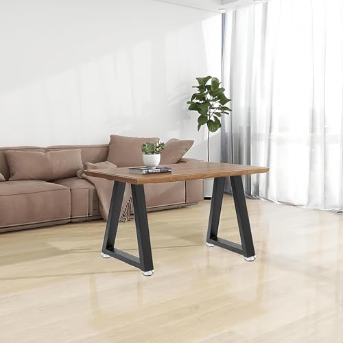 Rioychan 22 Inch Metal Desk Table Legs, Trapezoid Metal Coffee Table Legs,Heavy Duty Industrial Dinning Desk Leg with Adjustment Feet Pads (Bear Up to 800lb) - Image 5