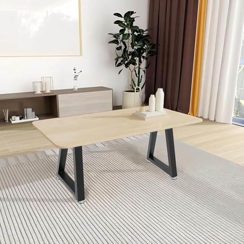Rioychan 22 Inch Metal Desk Table Legs, Trapezoid Metal Coffee Table Legs,Heavy Duty Industrial Dinning Desk Leg with Adjustment Feet Pads (Bear Up to 800lb) - Image 2