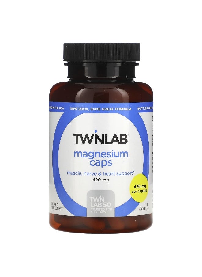 Twinlab Twinlab, Magnesium Caps, 420 mg, 100 Capsules  - Image 1